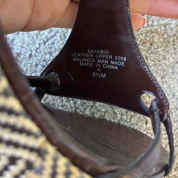 Nine West Safario Wedge Sandal | Size 8.5 | Brown Beige Snake Skin | Worn Once - Picture 7 of 8